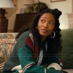 Samira's colorblock knit cardigan on The Burbs