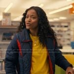 Samira’s navy quited puffer jacket on The Burbs