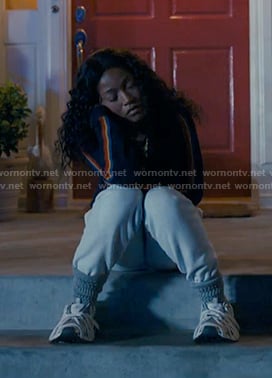 Samira's strappy sneakers on The Burbs