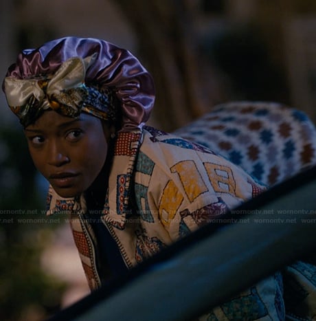 Samira’s white quilted jacket on The Burbs