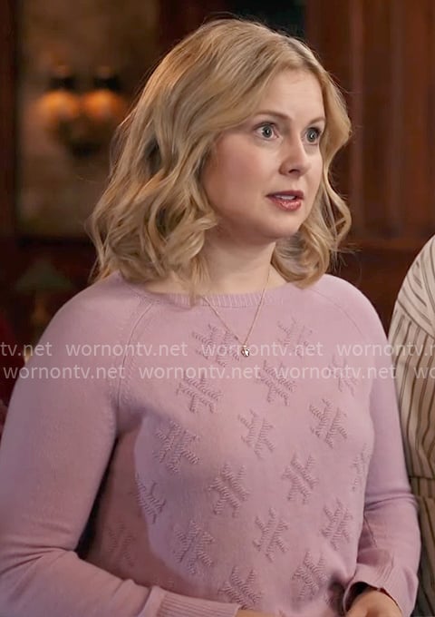 Sam's lilac cross pattern sweater on Ghosts