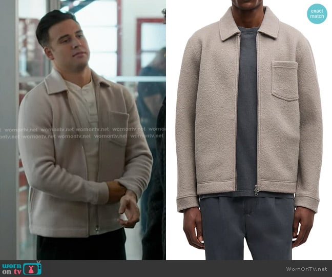 Samsoe Samsoe Hannes Wool Jacket in Elephant worn by Eddie Diaz (Ryan Guzman) on 9-1-1