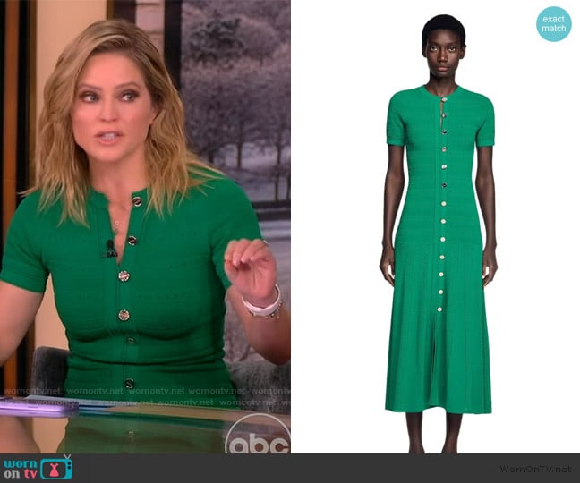 Sandro Knit Maxi Dress worn by Sara Haines on The View