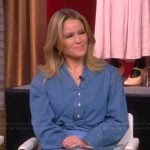 Sara's denim twist front shirt on The View