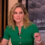 Sara's green tweed button front dress on The View