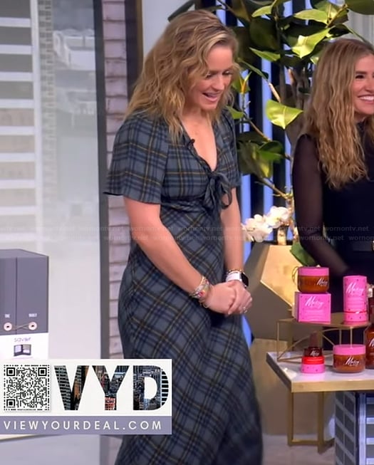 Sara’s plaid tie front dress on The View