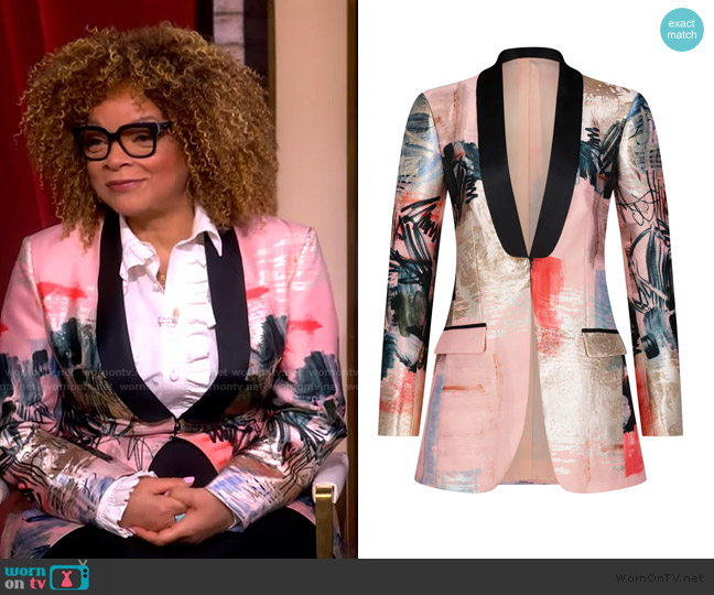 Savanna Creations Savanna Abstract Print Blazer worn by Ruth E. Carter on The View