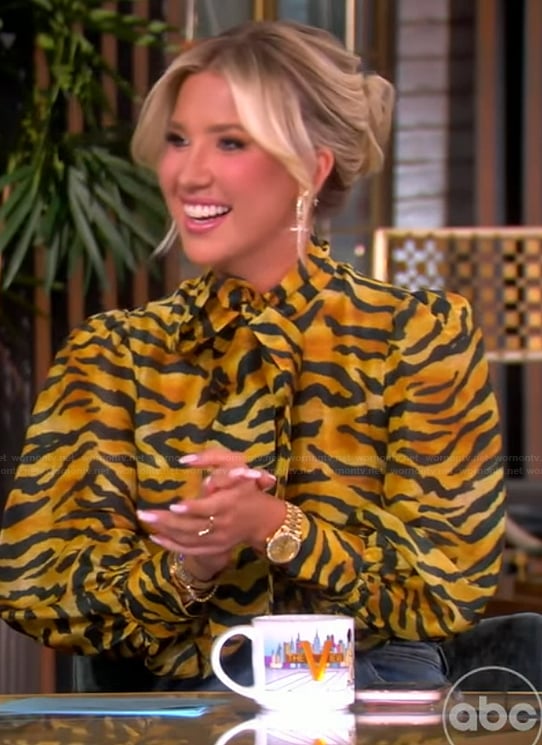 Savannah Chrisley's tiger stripe top on The View