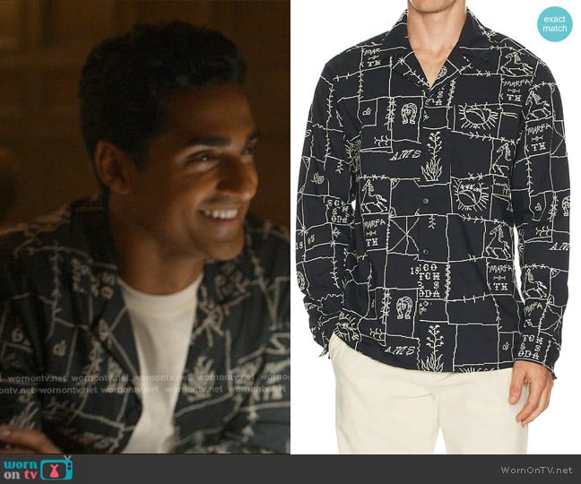 Scotch & Soda Allover Embroidered Shirt worn by Ravi Panikkar (Anirudh Pisharody) on 9-1-1