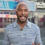 Scott’s striped polo sweater on Access Hollywood