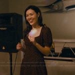 Kate’s black floral print sweetheart dress on The Burbs