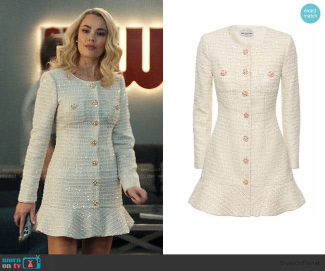 Self Portrait Boucle Long Sleeve Mini Dress worn by Lexy Jones (Rebecca Rittenhouse) on His & Hers