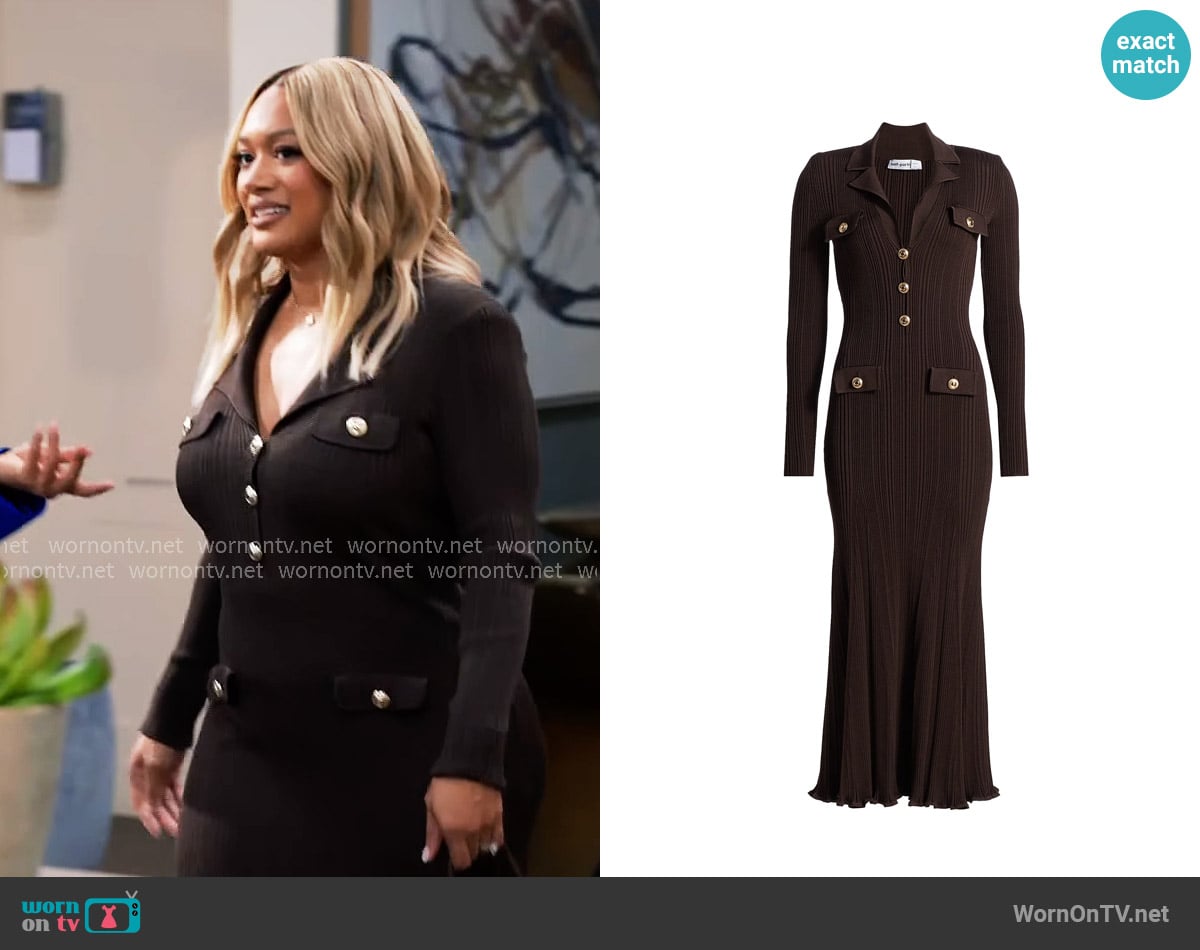 Self Portrait Rib-Knit Fit & Flare Dress worn by Fatima (Crystal Hayslett) on Tyler Perrys Sistas