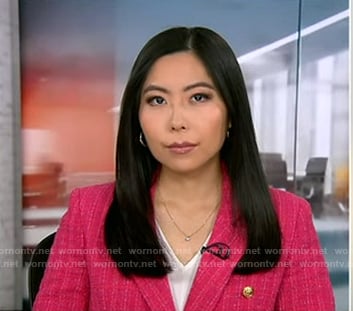Selina Wang’s pink tweed blazer on Good Morning America
