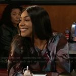 Shanice’s abstract print top on Beyond the Gates