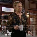 Sharon’s floral blouse on The Young and the Restless