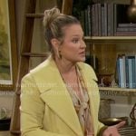Sharon’s yellow coat on The Young and the Restless