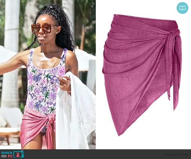 Shein Metallic Shiny Mini Skirt worn by Venita Aspen on Southern Charm