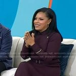 Sheinelle’s burgundy belted knit dress on Today