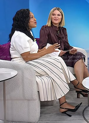 Sheinelle's black ankle strap heel pumps on Today