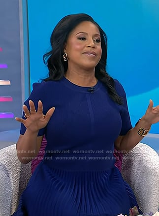 Sheinelle’s blue pleated midi dress on Today