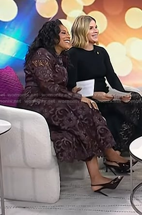 Sheinelle's burgundy slingback pumps on Today