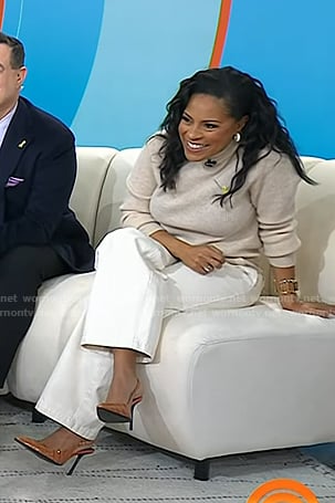 Sheinelle’s orange croc slingblack pumps on Today