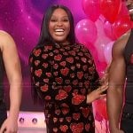 Sherri’s metallic heart print maxi dress on Sherri