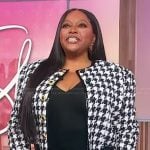 Sherri's houndstooth tweed jacket and skirt on Sherri