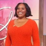 Sherri's orange fringe trim dress on Sherri