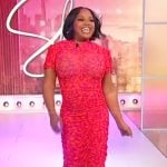 Sherri’s printed ruched maxi dress on Sherri