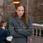 Sienna’s charcoal grey coat on The Young and the Restless