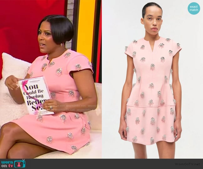 Simkhai Bethanie Twill Embellished Mini Dress worn by Tamron Hall on Tamron Hall Show