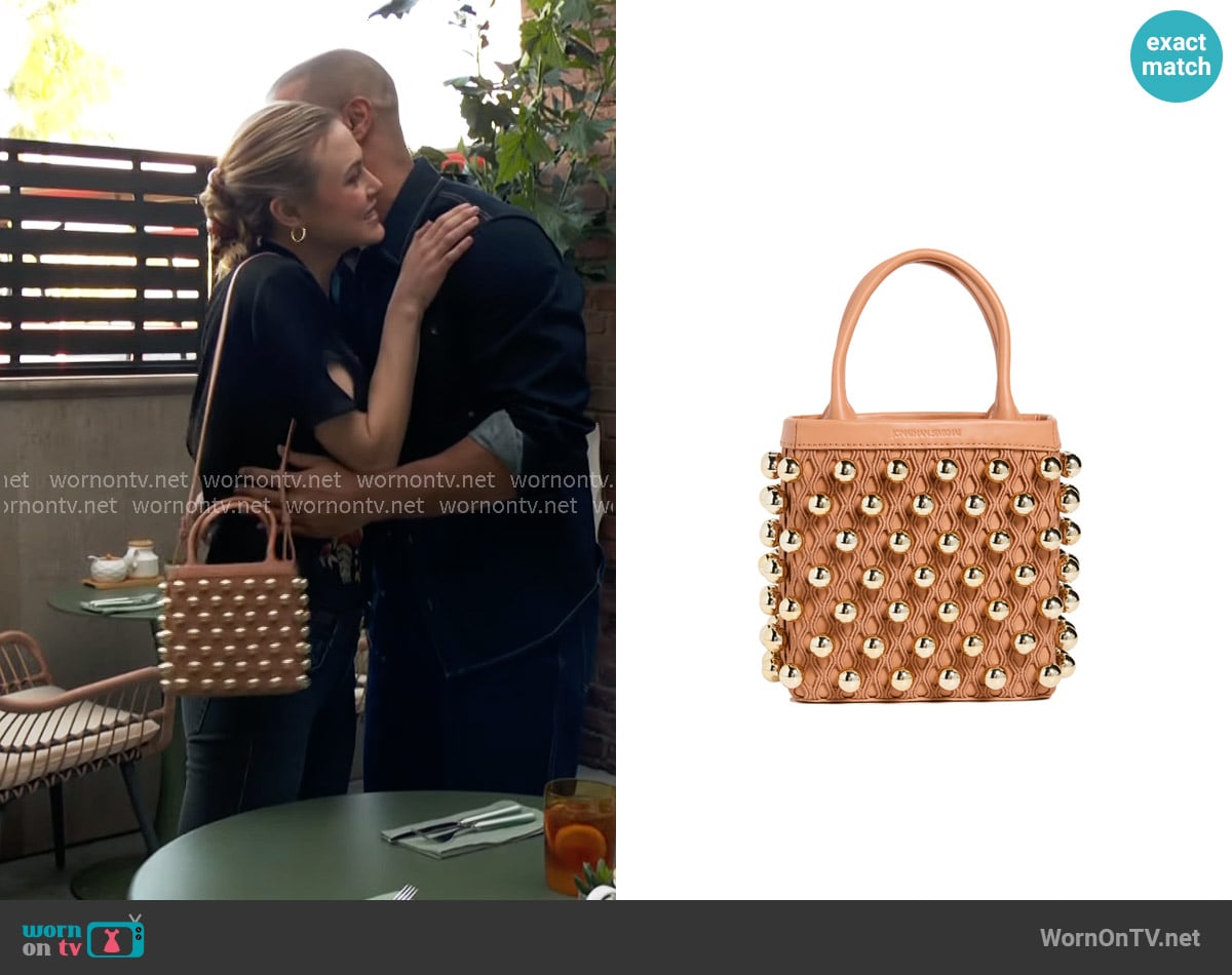 Simkhai Dion Studded Mini Tote worn by Claire Grace (Hayley Erin) on The Young and the Restless