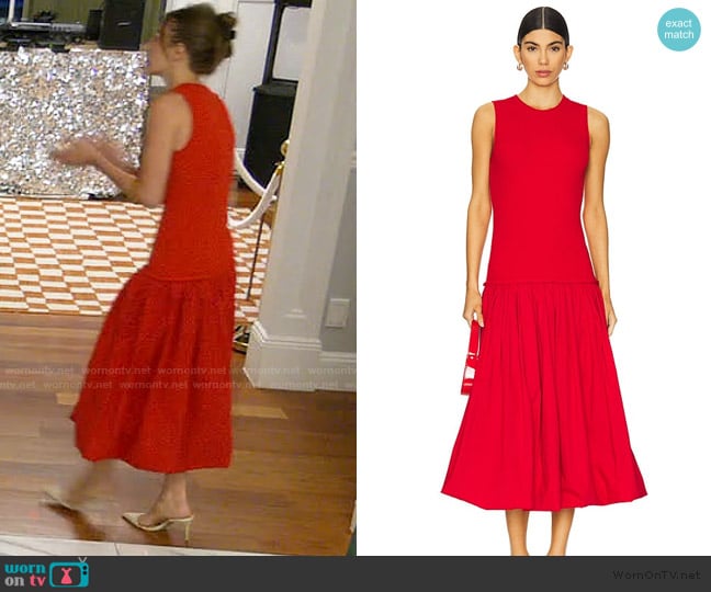 Simon Miller Yanez Poplin Combo Dress worn by Amanda Batula on Summer House