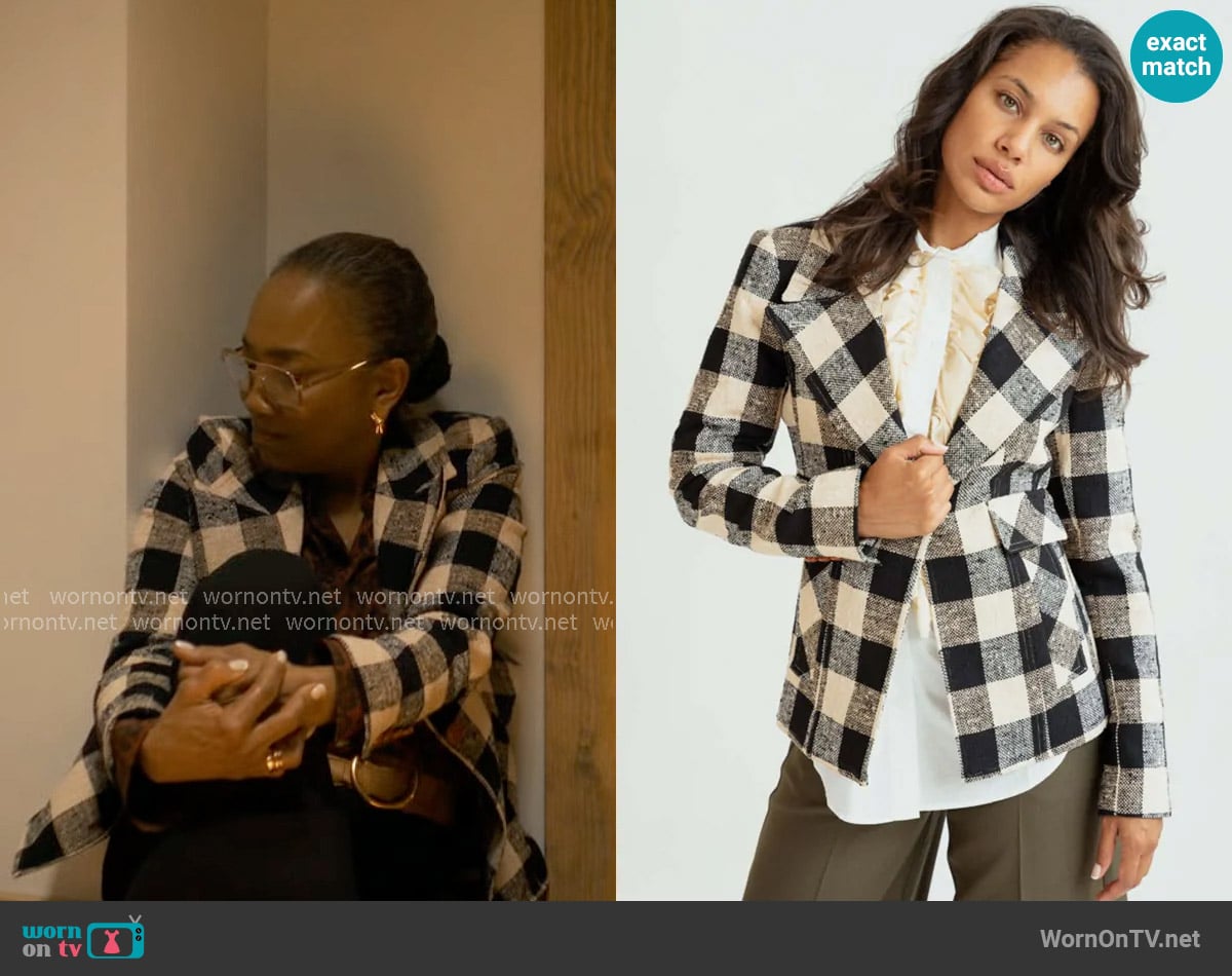Smythe Check Cutaway Blazer worn by Amanda Wagner (Sonja Sohn) on Will Trent