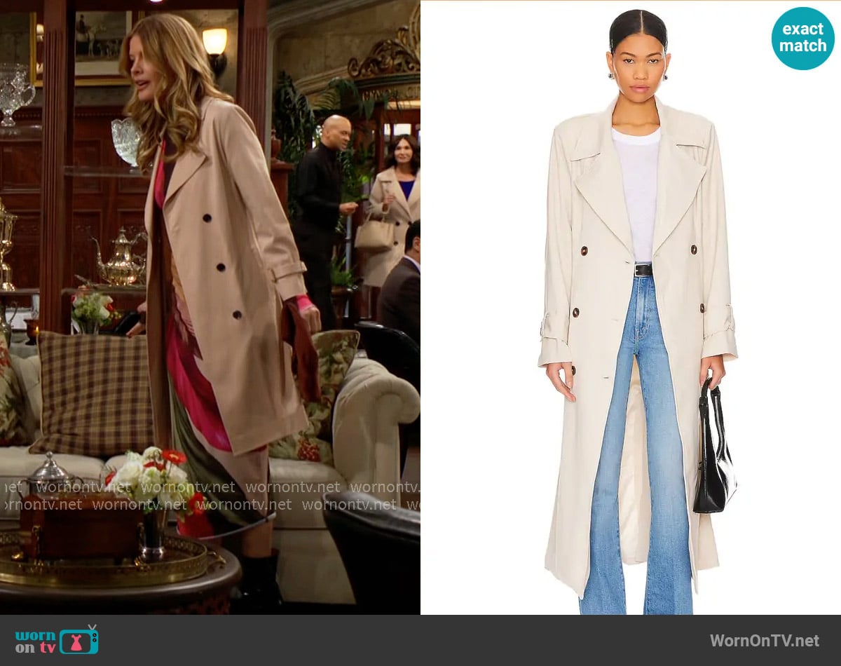 SNDYS Myka Trench Coat worn by Phyllis Summers (Michelle Stafford) on The Young and the Restless