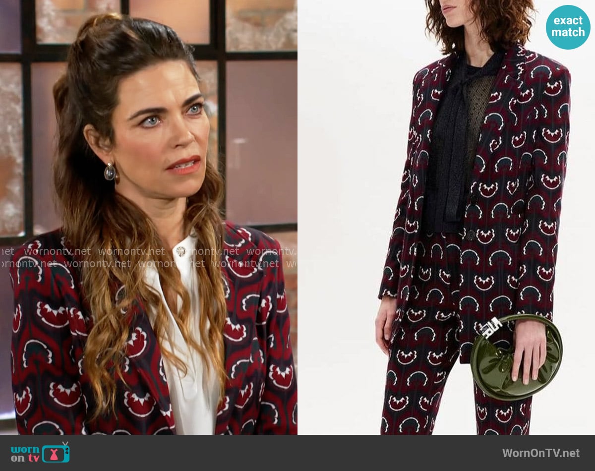 Sonia Rykiel Blazer worn by Victoria Newman (Amelia Heinle) on The Young and the Restless