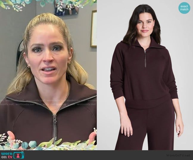 Spanx Half Zip Sweater worn by Sara Haines on The View