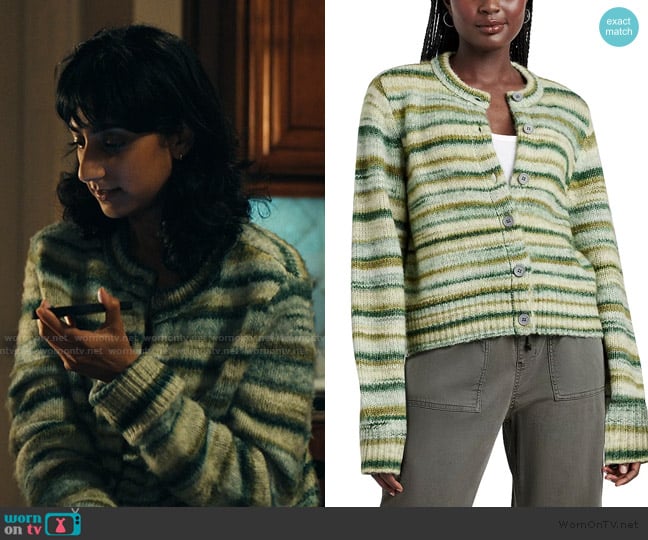 Splendid Daniella Striped Cardigan worn by Priya (Sunita Mani) on His & Hers