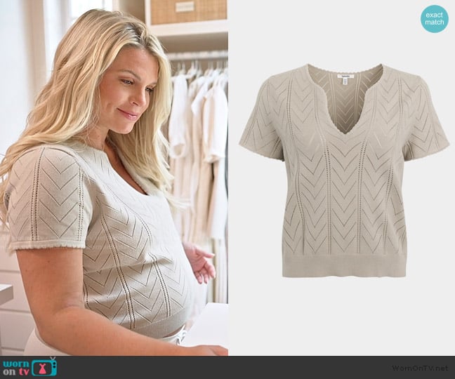 Splendid Sabrina Pointelle Sweater worn by Madison LeCroy on Southern Charm