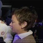 Stephanie’s beige cable knit v-neck sweater on Today