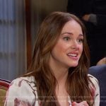 Stephanie’s white floral long sleeve dress on Days of our Lives