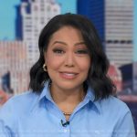 Stephanie’s blue button down shirt on Good Morning America