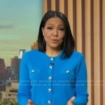 Stephanie’s blue cardigan on Good Morning America