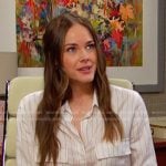Stephanie’s white striped flap pocket shirt on Days of our Lives
