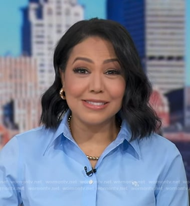 Stephanie's blue button down shirt on Good Morning America