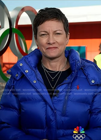 Stephanie’s blue puffer down jacket on Today