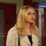 Holly’s ivory suede moto jacket on Days of our Lives