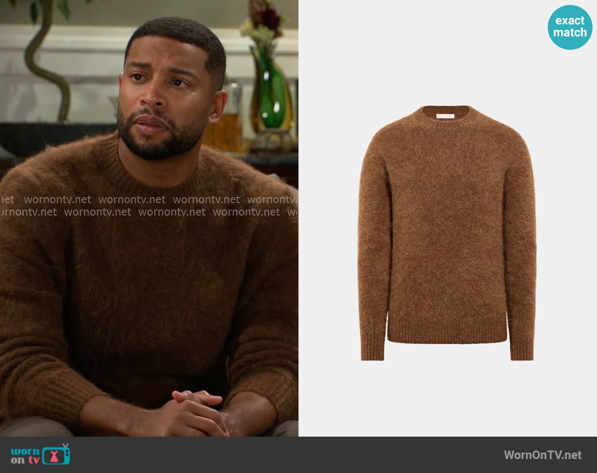 Suitsupply Mid Brown Crewneck worn by Martin Richardson (Brandon Claybon) on Beyond the Gates